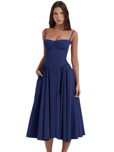 Camisoles Big Swing Solid Color Midi Dresses