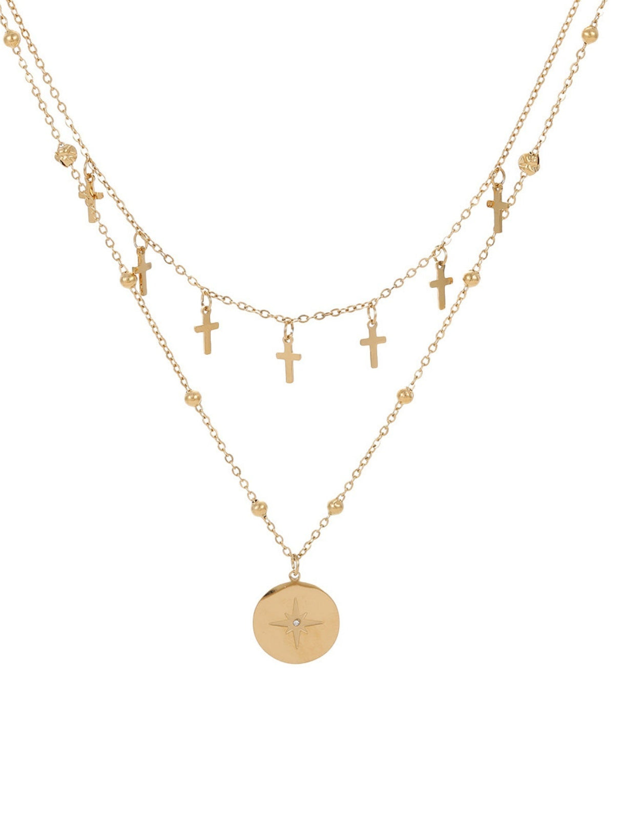 Cross Round Pendant Necklace