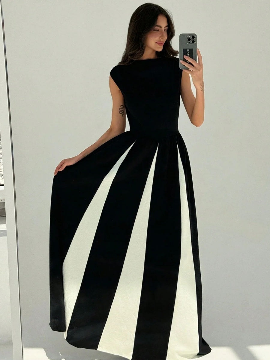 Color-blocked Splicing Parties Maxi Dresses