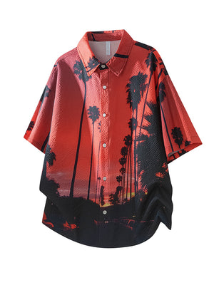 Printed Leisure Loose-fit Beach Shirts
