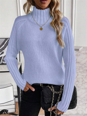 Turtleneck Raglan Long-sleeved Sweater