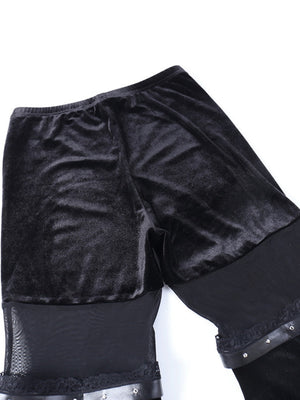 Y2K Velvet Mesh Patchwork Perspective High-waisted Flared Pants Slimming Pants