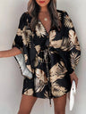 V-neck Tie For A Casual Vacation Look Mini&Short Dresses