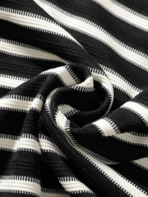 T-shirt rayé à manches longues et coupe décontractée