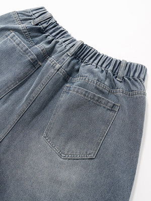 Removable Square Scarf Washing Old Casual Jeans