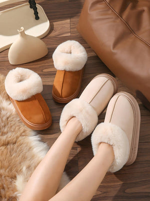 Solid Color Plush Thick-soled Boots