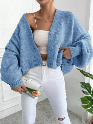 Liber Buttons Balloon Sleeve Cardigans