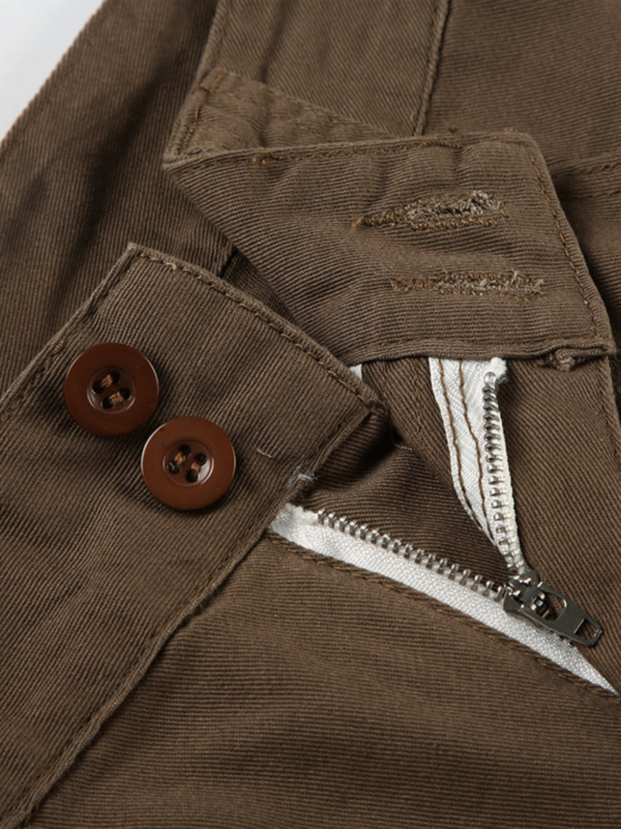 Low-rise Buttons Retro Straight-leg Pants Jeans