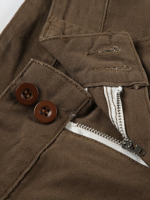 Low-rise Buttons Retro Straight-leg Pants Jeans