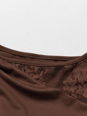 Lace-trimmed, Openwork Long-sleeved Dress