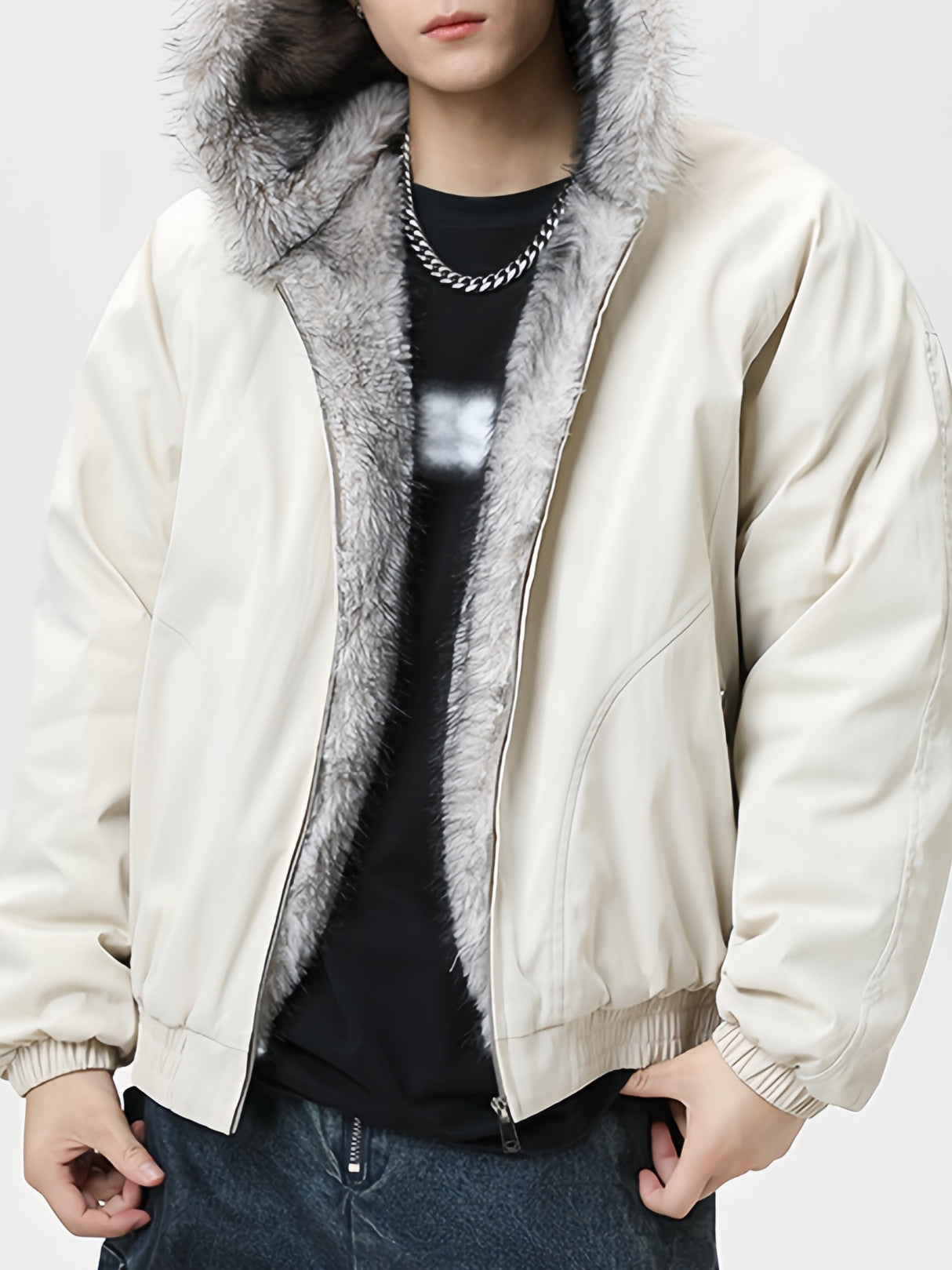 Fur Collar Hooded Thickening Keep Warm Jackets Cotton Jacket
