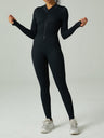 Seamless Yoga Sports High Strength Zipper Long Sleeve Tight Fit Thread Bodysuit
