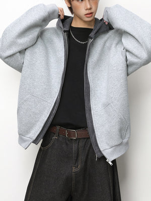 【EXPÉDITION NORMALE】Manteau à capuche à superposition color-block