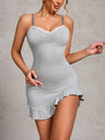 Lace Trim Irregular Ruffles Short Slip Dress