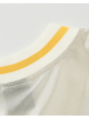 Patchwork Mesh 69 Flame College Style T-shirt