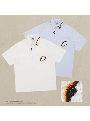 Liber Summer Men's Pocket decoration Stripes Shirts