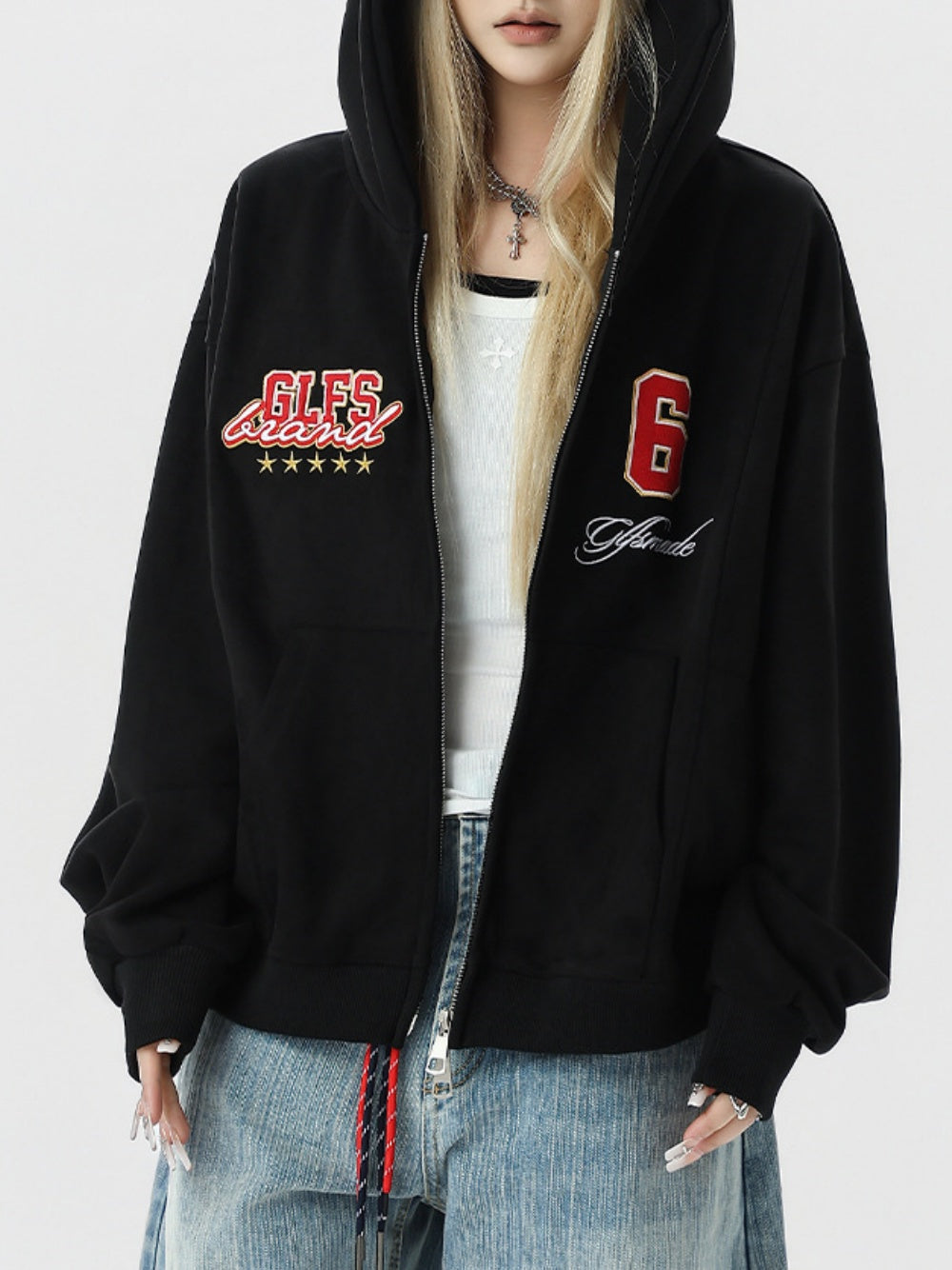 Neutral wear Embroidered Pattern Creativity Sweatshirts&Hoodies