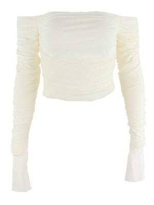 Women's Gauze Off Shoulder Long sleeve T-shirts