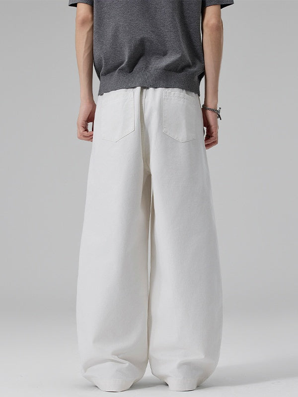 Arc Segmentation Design Washed Pants