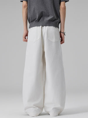 Arc Segmentation Design Washed Pants