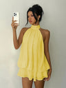 Neck Strap Backless Ruffle Mini&Short Dresses