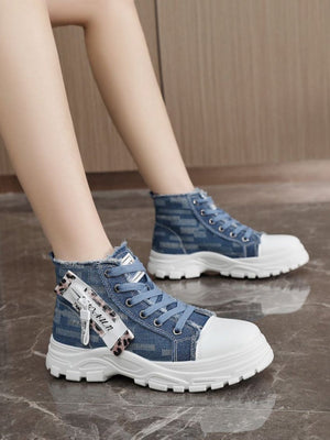 Denim High-top Casual Sneakers
