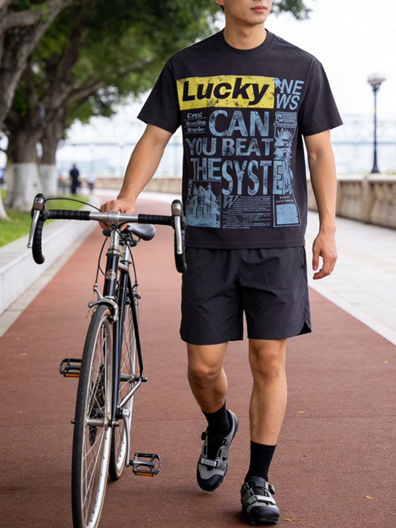 Retro Newspaper Letter Printed T-shirts