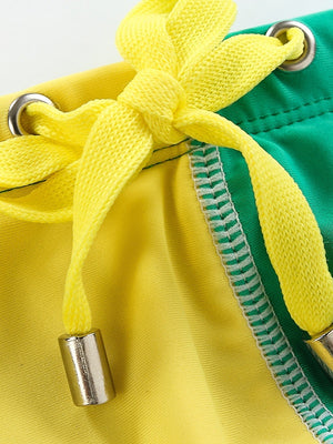 Low Rise Color Matching Beach Triangle Swimming Trunks