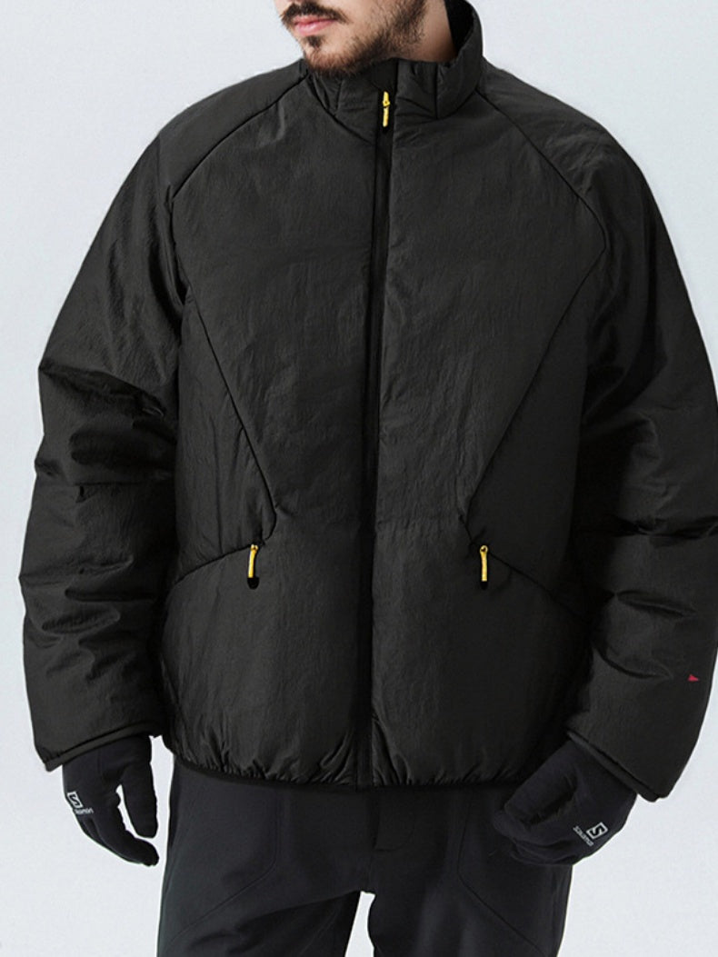 Water-repellent Sports Stand Collar Solid Color Windproof Cotton Jacket