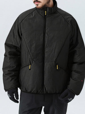 Water-repellent Sports Stand Collar Solid Color Windproof Cotton Jacket
