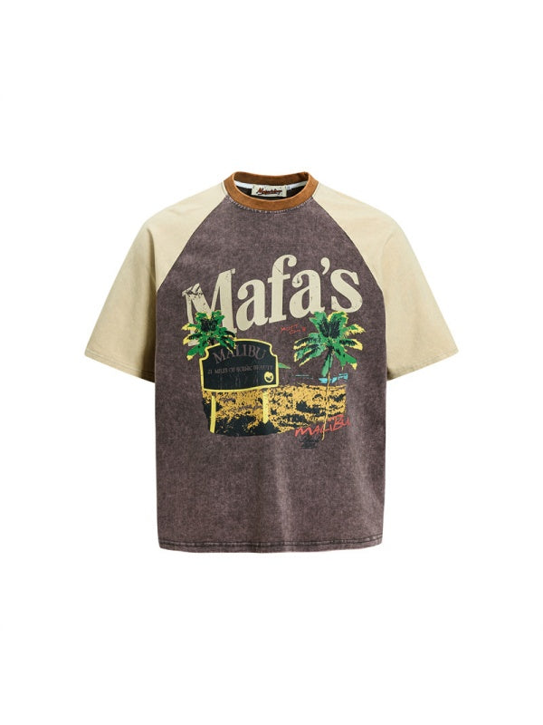 Coconut Trees Beach Distressed T-shirts