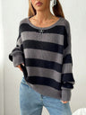 Stripes Color Matching Knitted Sweater