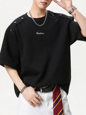 Retro Loose-fit Letter Applique T-shirts
