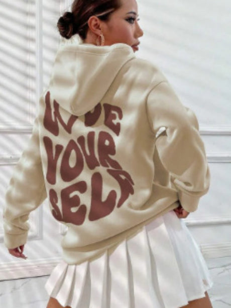 Back Letter Print Leisure Hoodies