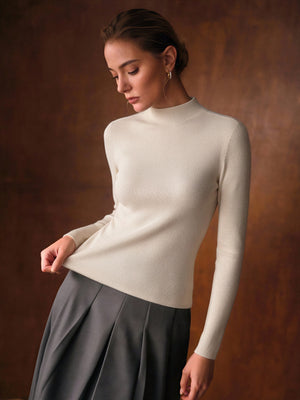 One-piece Seamless Mock Neck Base Sweater