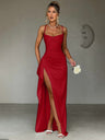 Satin Camisole Sexy Slit Dinner Party Long Dress