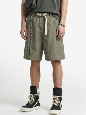 Drawstring Work Clothes Scimitar Shorts