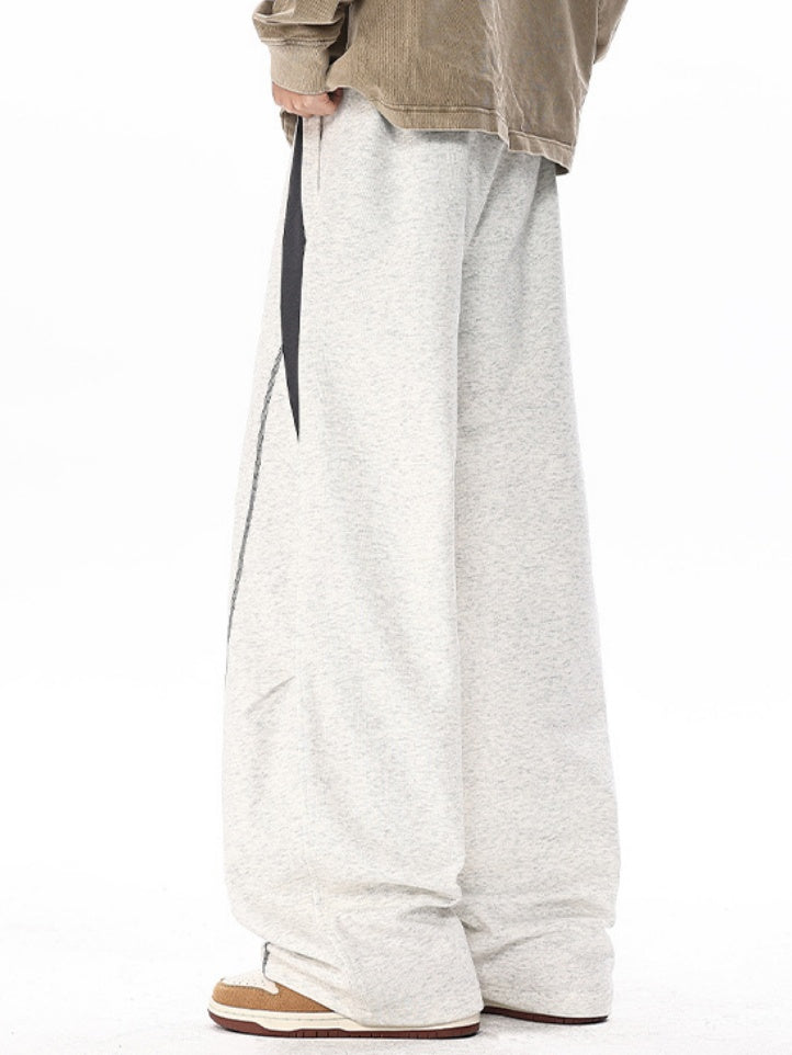 Color-blocked Geometry Scimitar Wide-leg Sweatpants