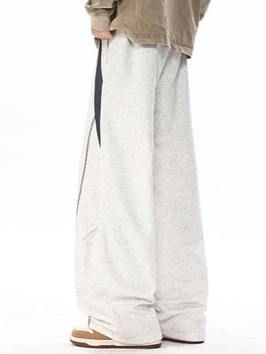 Color-blocked Geometry Scimitar Wide-leg Sweatpants