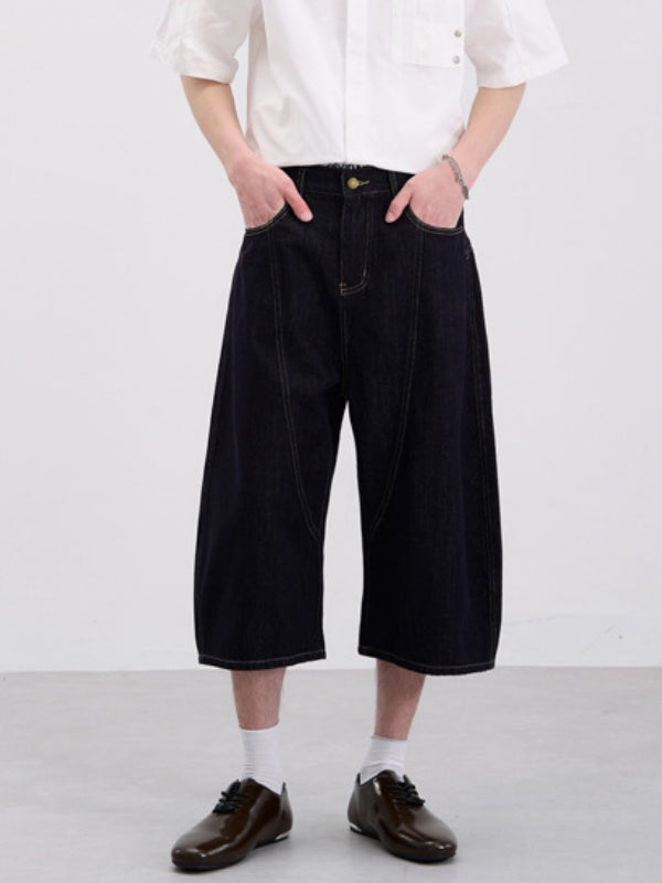 Denim Baggy Wide-leg 7 Points Shorts