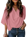 Chiffon Loose V-neck Casual T-shirt