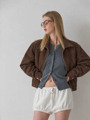 Versatile Casual Retro Style Zip-up Jacket