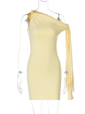 Straps Sloping Shoulders Slim Fit Hip Body Mini&Short Dresses