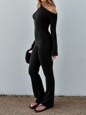 T-shirts Tight Trousers Long-sleeved Two-piece Suit