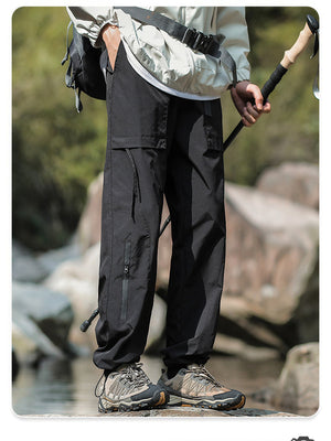 Liber Spring Men's Pocket decoration Solid Color Cargo Trousers