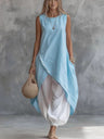 Sleeveless Loose-fitting Long Dress With Pockets