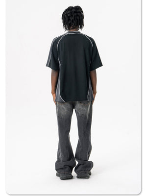 Liber Summer Men's Solid Color Letter T-shirts