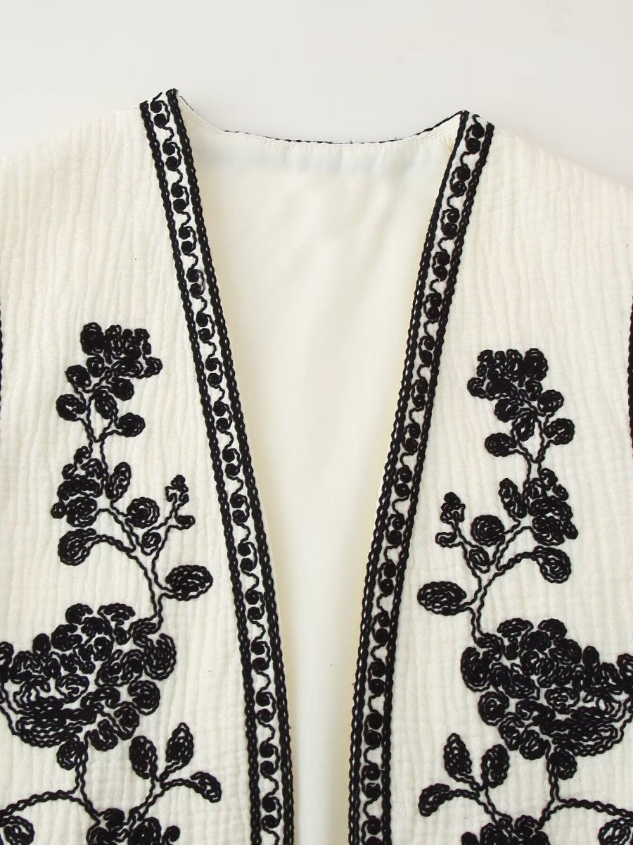 Liber European and American style Women's Embroidered Pattern Vests