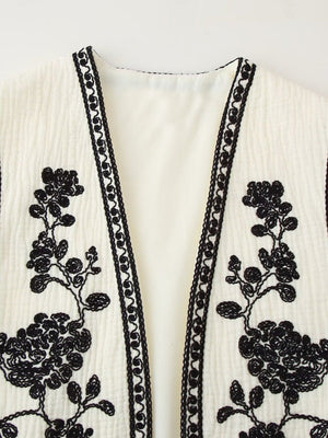 Liber European and American style Women's Embroidered Pattern Vests