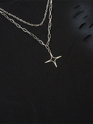 Solid Color Hole Necklaces Oversie Hip Hop Long-sleeved T-shirt